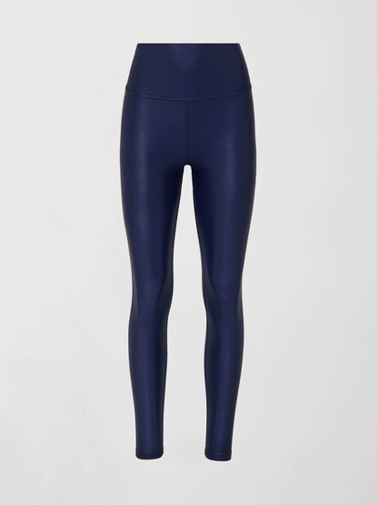 Carbon38 High Rise Full-Length Legging in Takara Shine - Navy Blazer