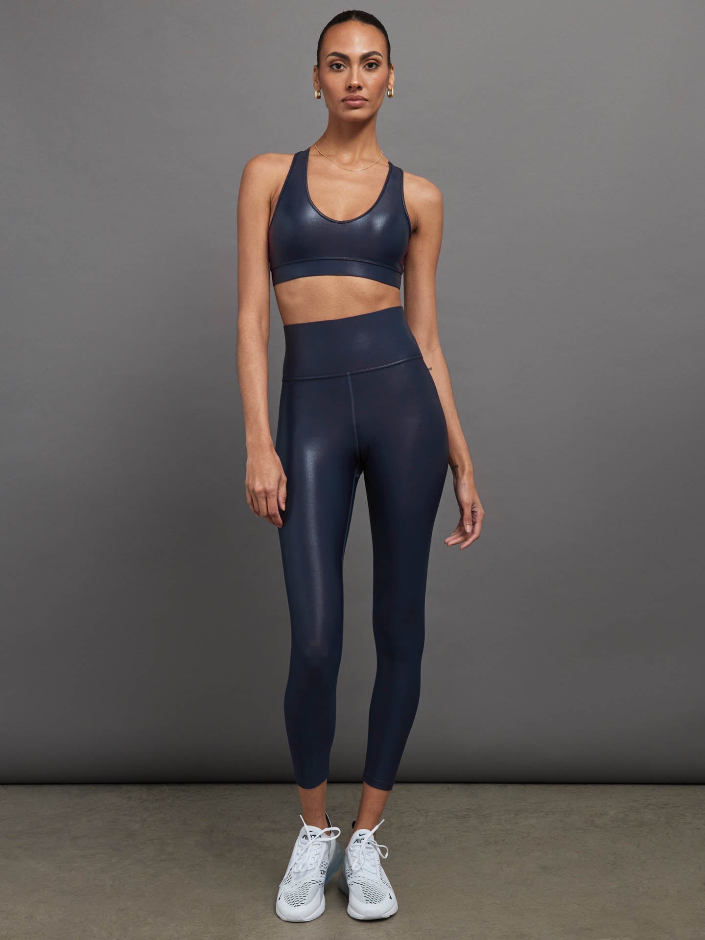 Carbon38 High Rise 7/8 Legging in Takara Shine - Navy Blazer