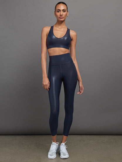 Carbon38 High Rise 7/8 Legging in Takara Shine - Navy Blazer