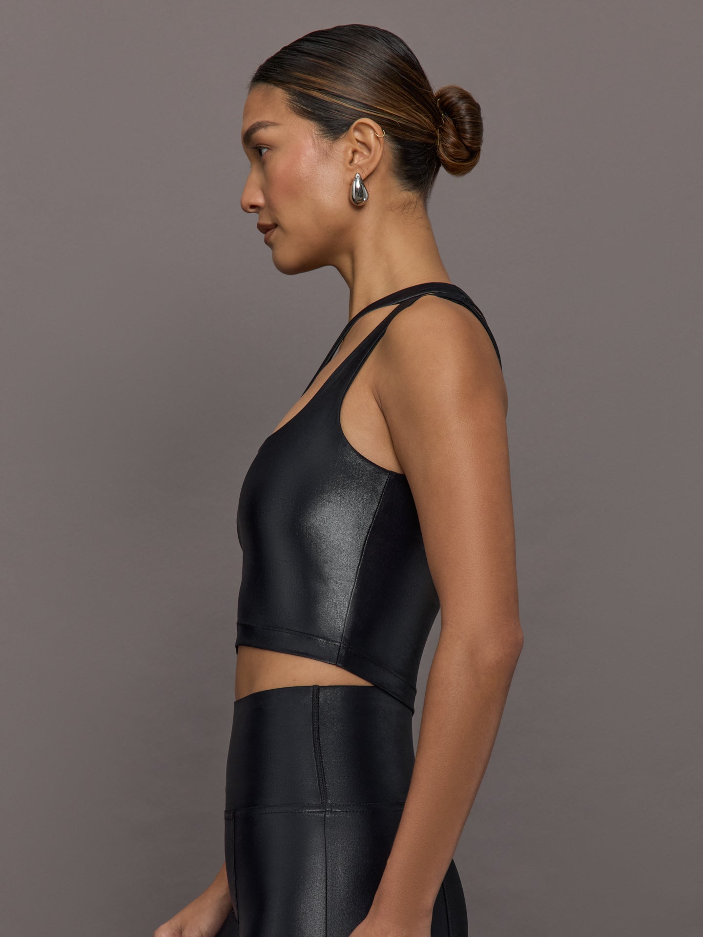 Carbon38 One Shoulder Bra Top in Takara Shine - Black