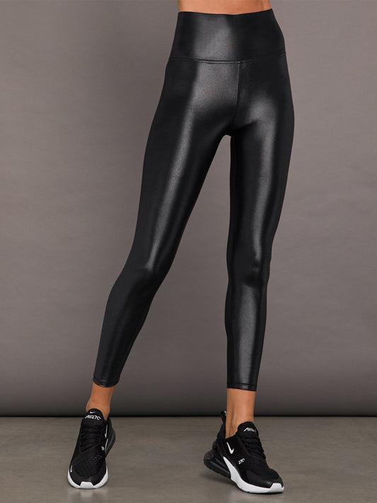 Carbon38 Black High Waisted 7/8 Legging in Takara Shine | Carbon38