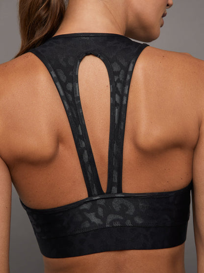 Carbon38 Action Bra 2.0 in Leopard Takara Shine - Black