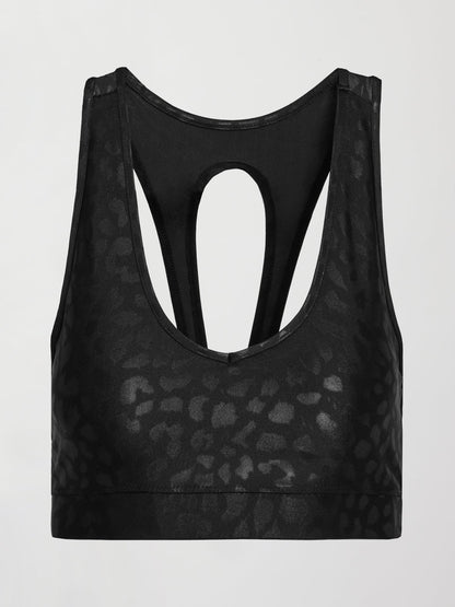 Carbon38 Action Bra 2.0 in Leopard Takara Shine - Black