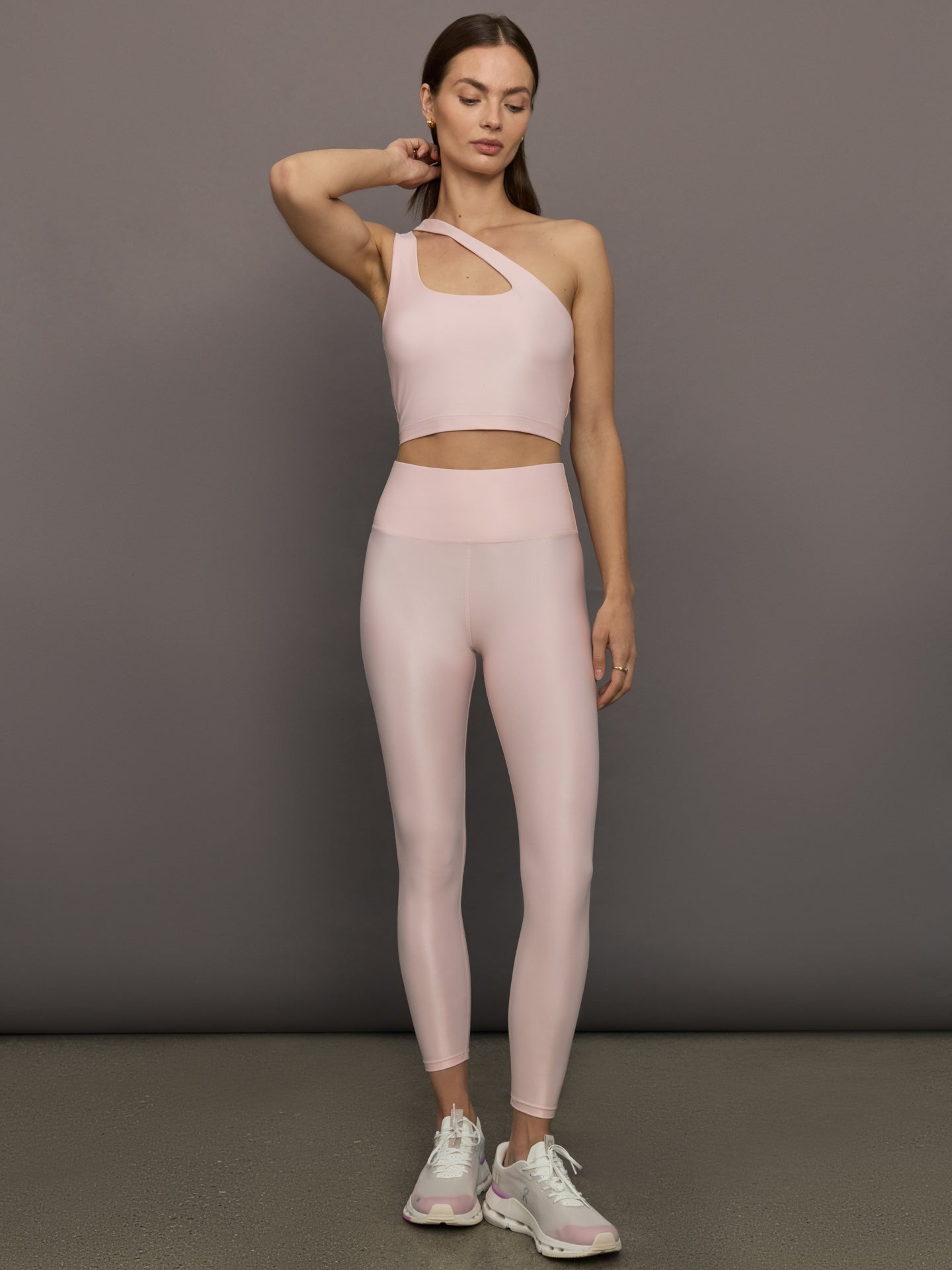 Carbon38 One Shoulder Bra Top in Takara Shine - Lotus