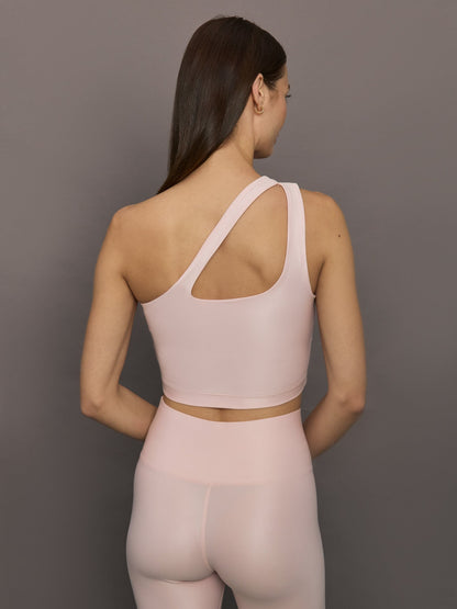 Carbon38 One Shoulder Bra Top in Takara Shine - Lotus