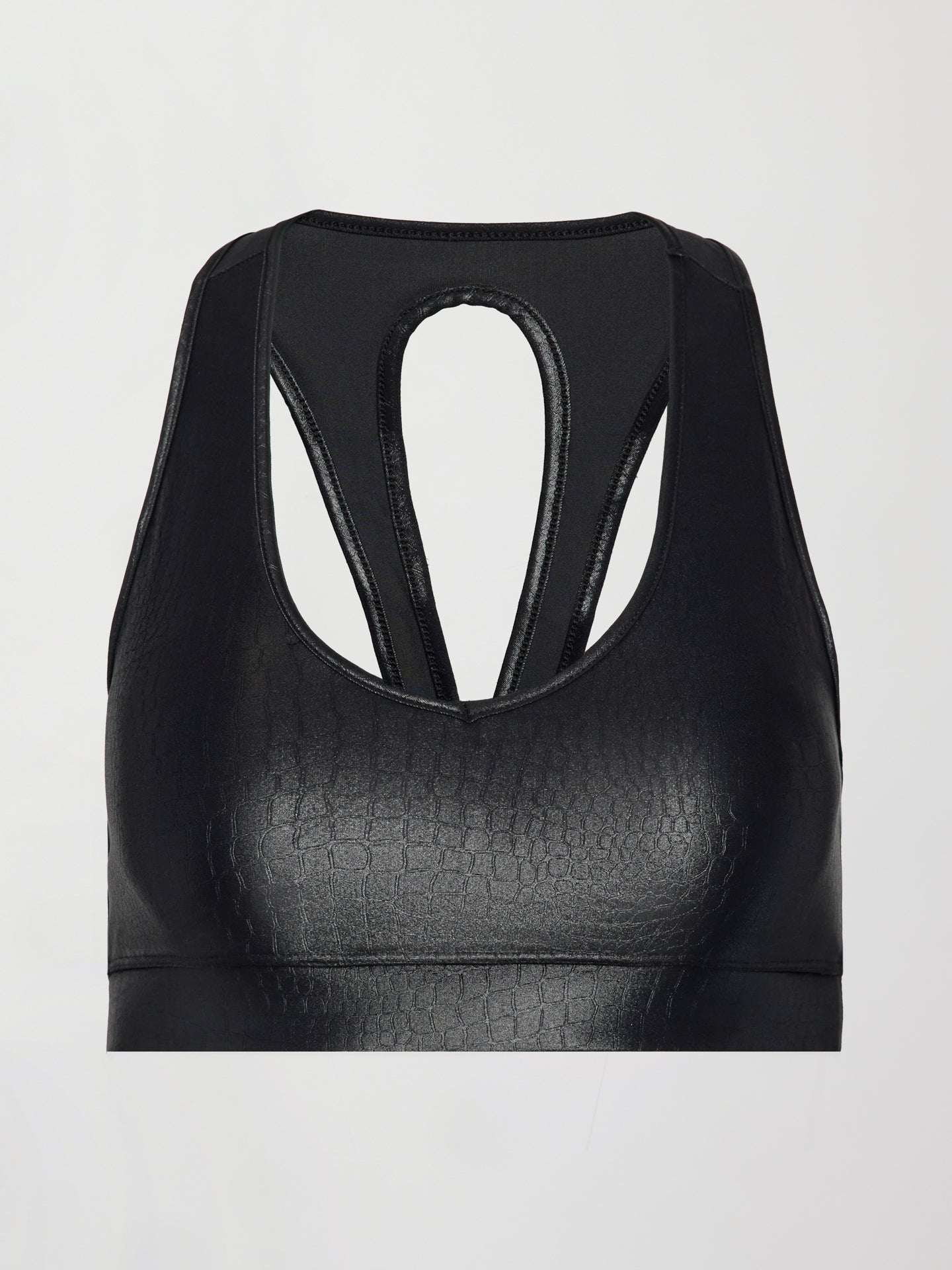 Carbon38 Action Bra 2.0 in Croc Takara Shine - Black