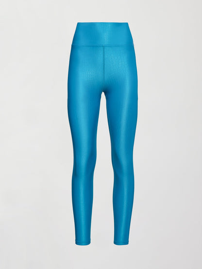 Carbon38 High Rise 7/8 Legging in Croc Takara Shine - Enamel Blue