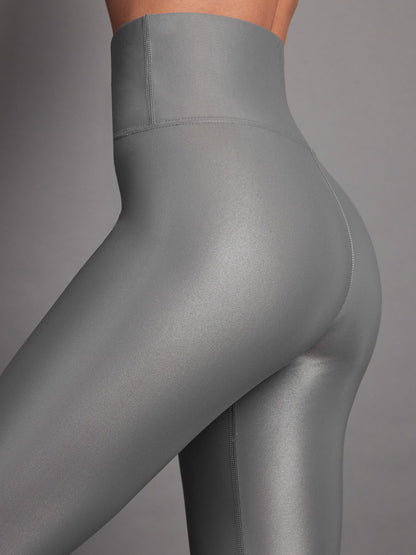 Carbon38 High Rise Full-Length Legging in Takara Shine - Steel Grey