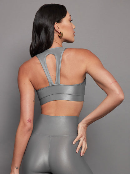 Carbon38 Action Bra 2.0 in Takara Shine - Steel Grey