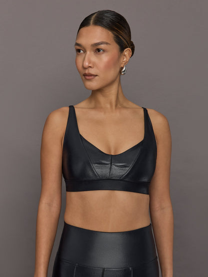 Carbon38 Soft Sculpt Sports Bra in Takara Shine - Black