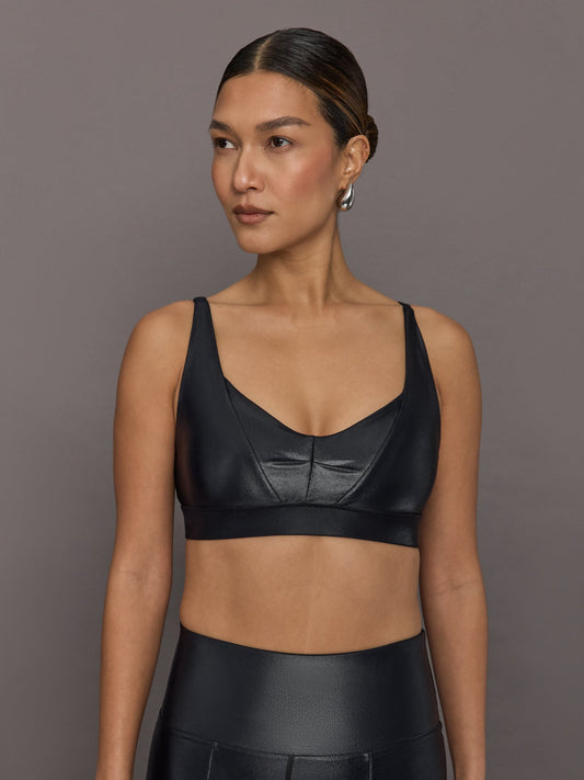 Carbon38 Soft Sculpt Sports Bra in Takara Shine - Black