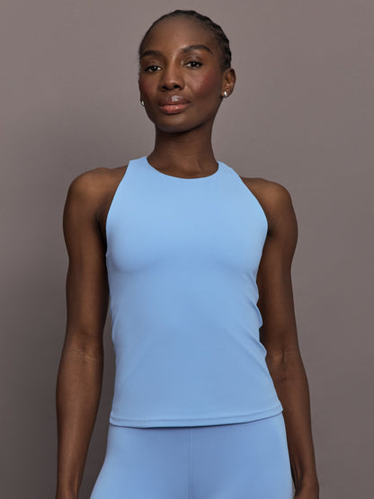 Carbon38 Racer High Neck Active Tank in Diamond Compression - Serenity