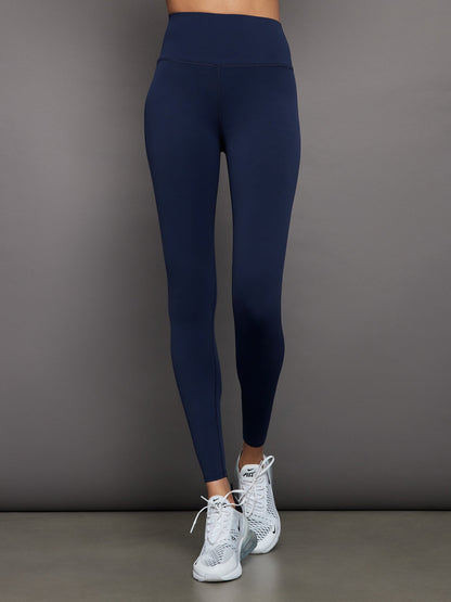 Carbon38 High Rise Full-Length Legging in Diamond Compression - Navy Blazer