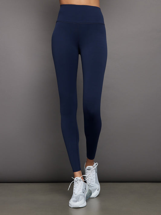 Carbon38 High Rise Full-Length Legging in Diamond Compression - Navy Blazer