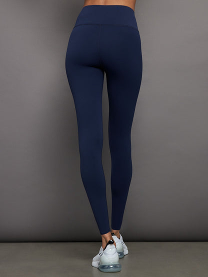 Carbon38 High Rise Full-Length Legging in Diamond Compression - Navy Blazer