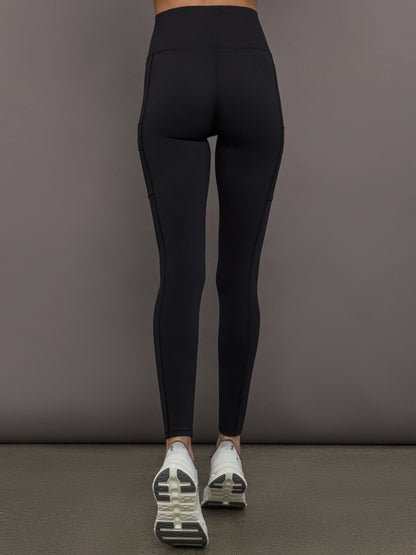 Carbon38 High Rise Pocket Legging in Diamond Compression - Black