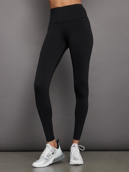 Carbon38 High Rise Full-Length Legging in Diamond Compression - Black