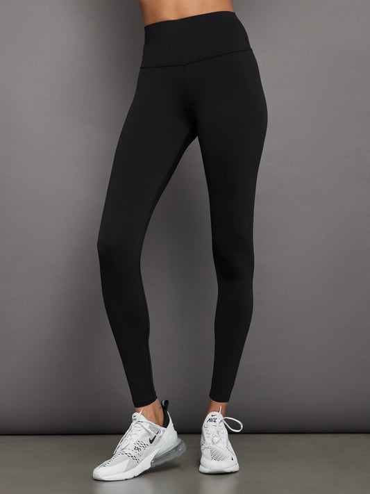 Carbon38 High Rise Full-Length Legging in Diamond Compression - Black