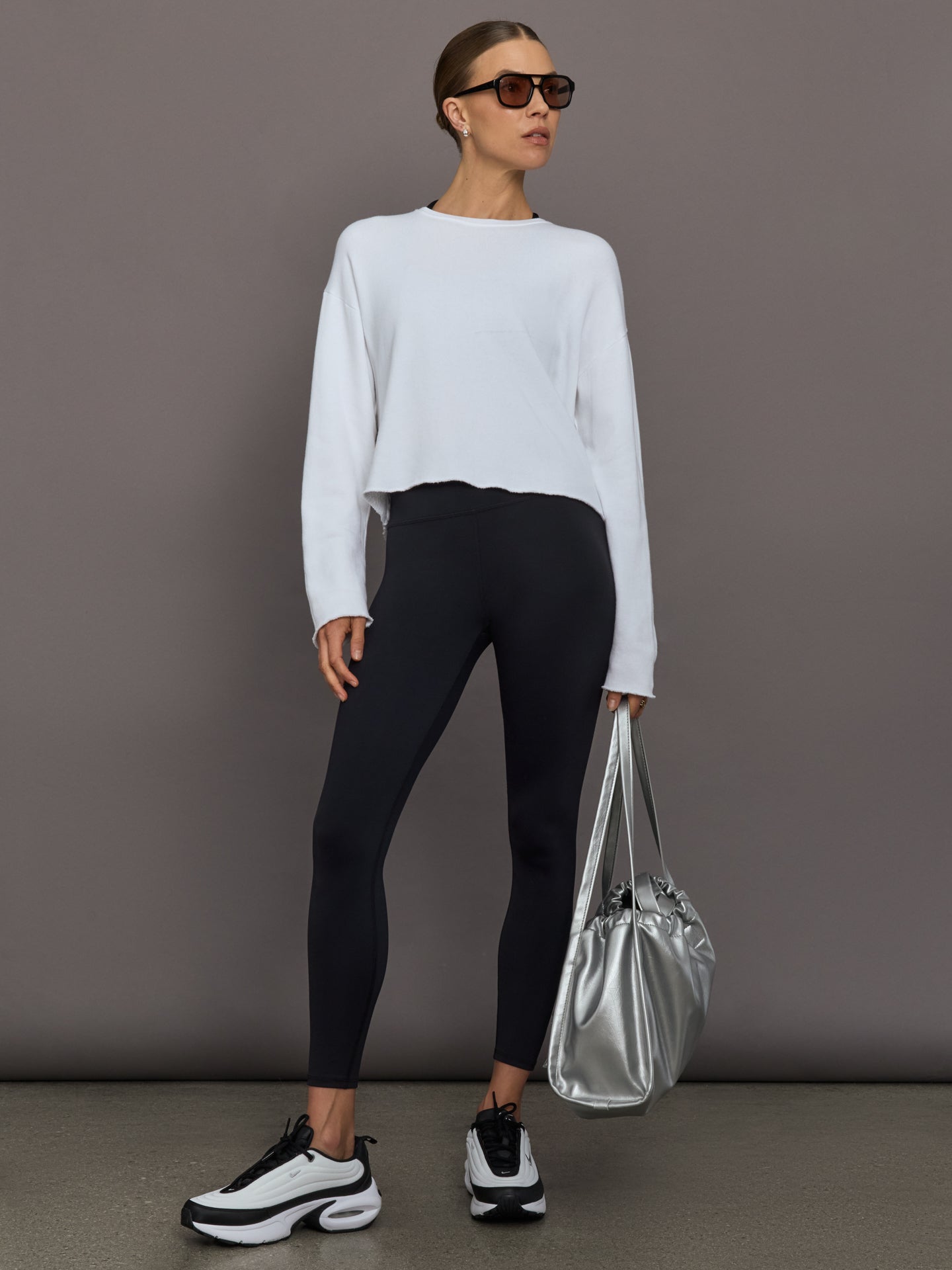Carbon38 High Rise Full-Length Legging in Diamond Compression - Black