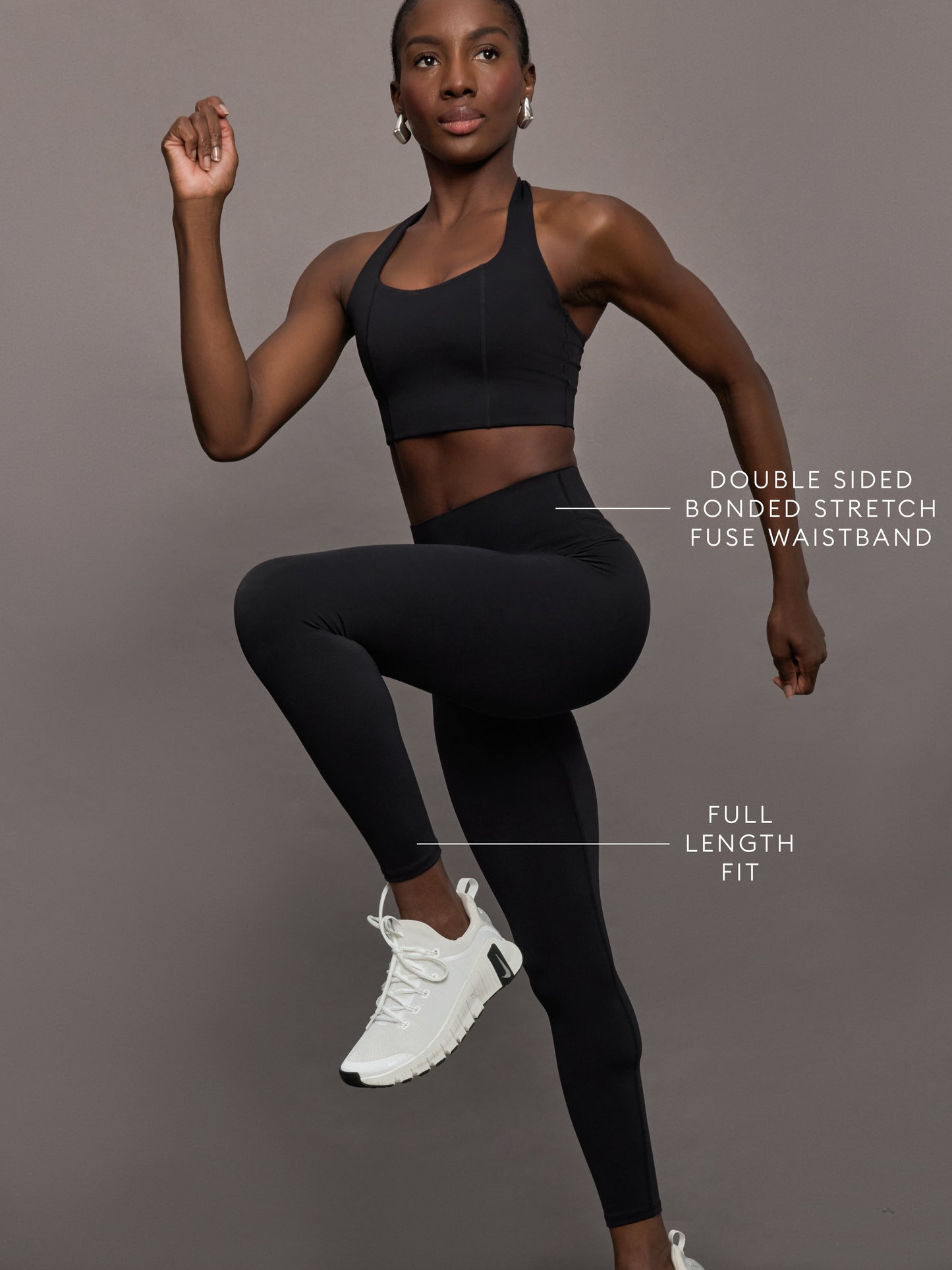 Carbon38 High Rise Full-Length Legging in Diamond Compression - Black