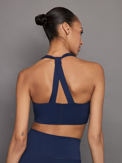 Carbon38 T Back Bra in Diamond Compression - NAVY BLAZER