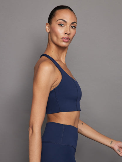 Carbon38 T Back Bra in Diamond Compression - NAVY BLAZER