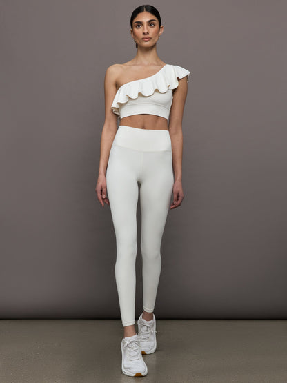 Carbon38 High Rise Full-Length Legging in Diamond Compression - Cloud Dancer