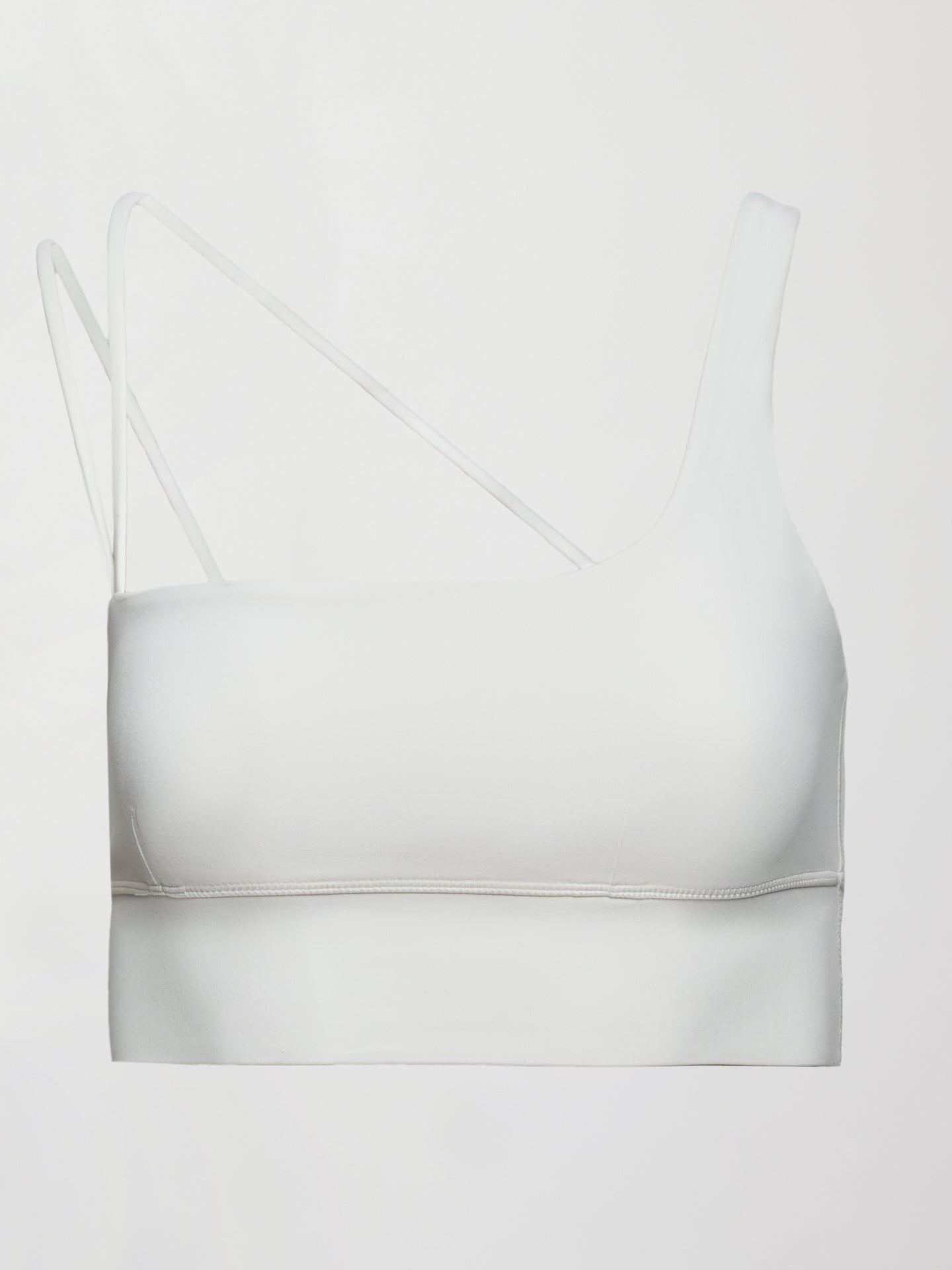 Carbon38 Asymmetrical Strappy Bra in Diamond Compression - Cloud Dancer