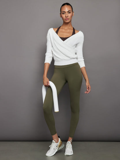 Carbon38 High Rise Full-Length Legging in Diamond Compression - Olive