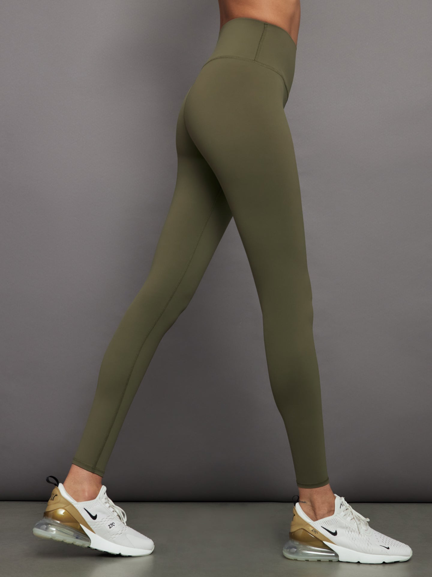 Carbon38 High Rise Full-Length Legging in Diamond Compression - Olive