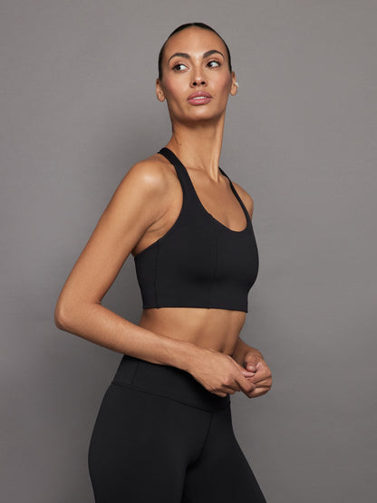 Carbon38 T Back Bra In Diamond Compression - Black