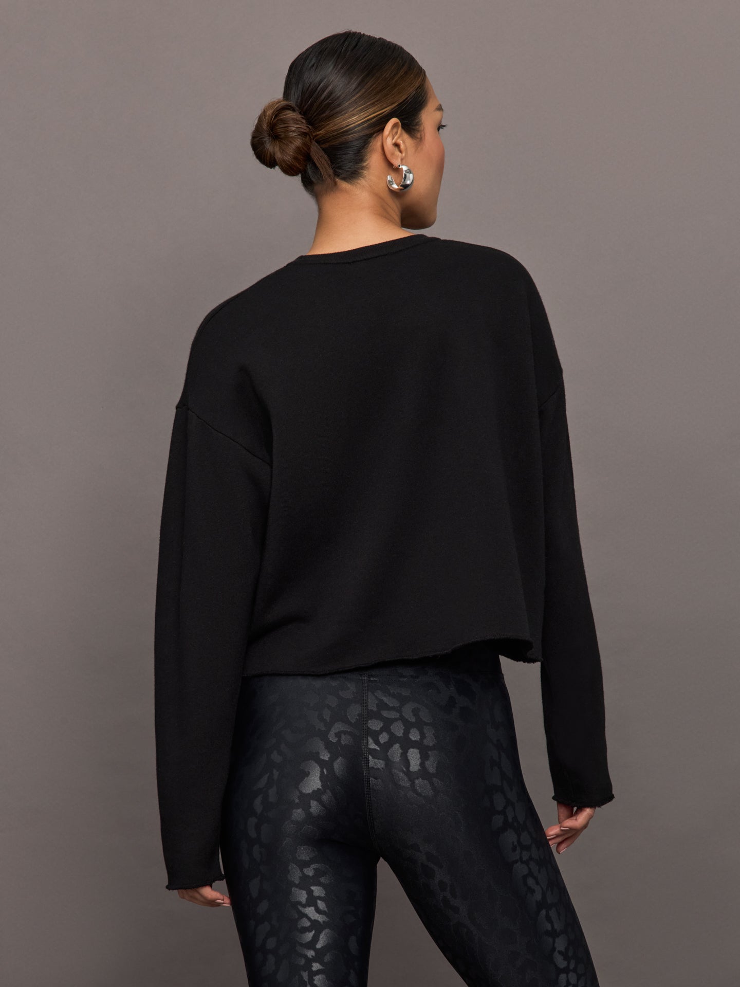 Carbon38 Crew Neck Sweatshirt in French Terry - Black