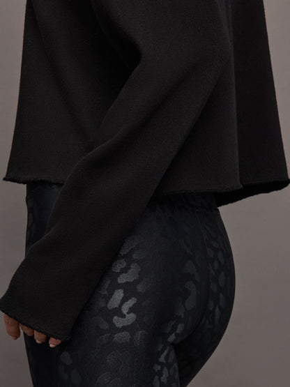 Carbon38 Crew Neck Sweatshirt in French Terry - Black