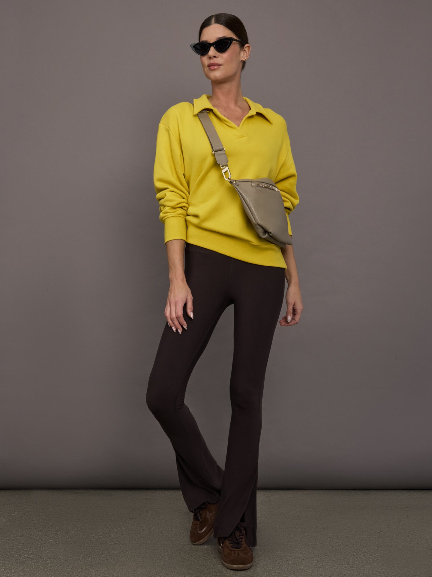 Carbon38 Johnny Collar Sweatshirt in French Terry - Mango Mint