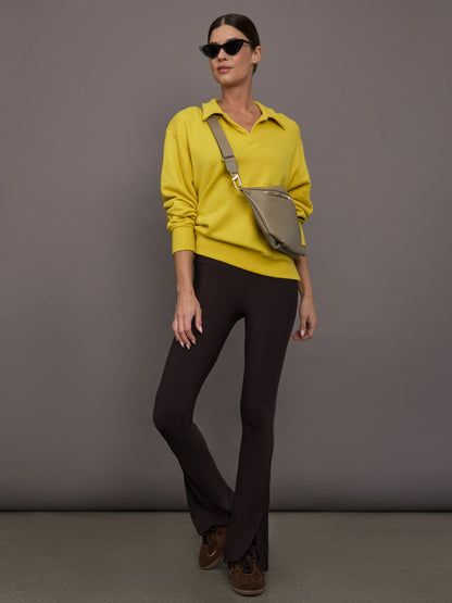 Carbon38 Johnny Collar Sweatshirt in French Terry - Mango Mint