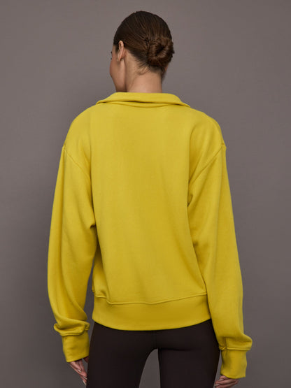 Carbon38 Johnny Collar Sweatshirt in French Terry - Mango Mint