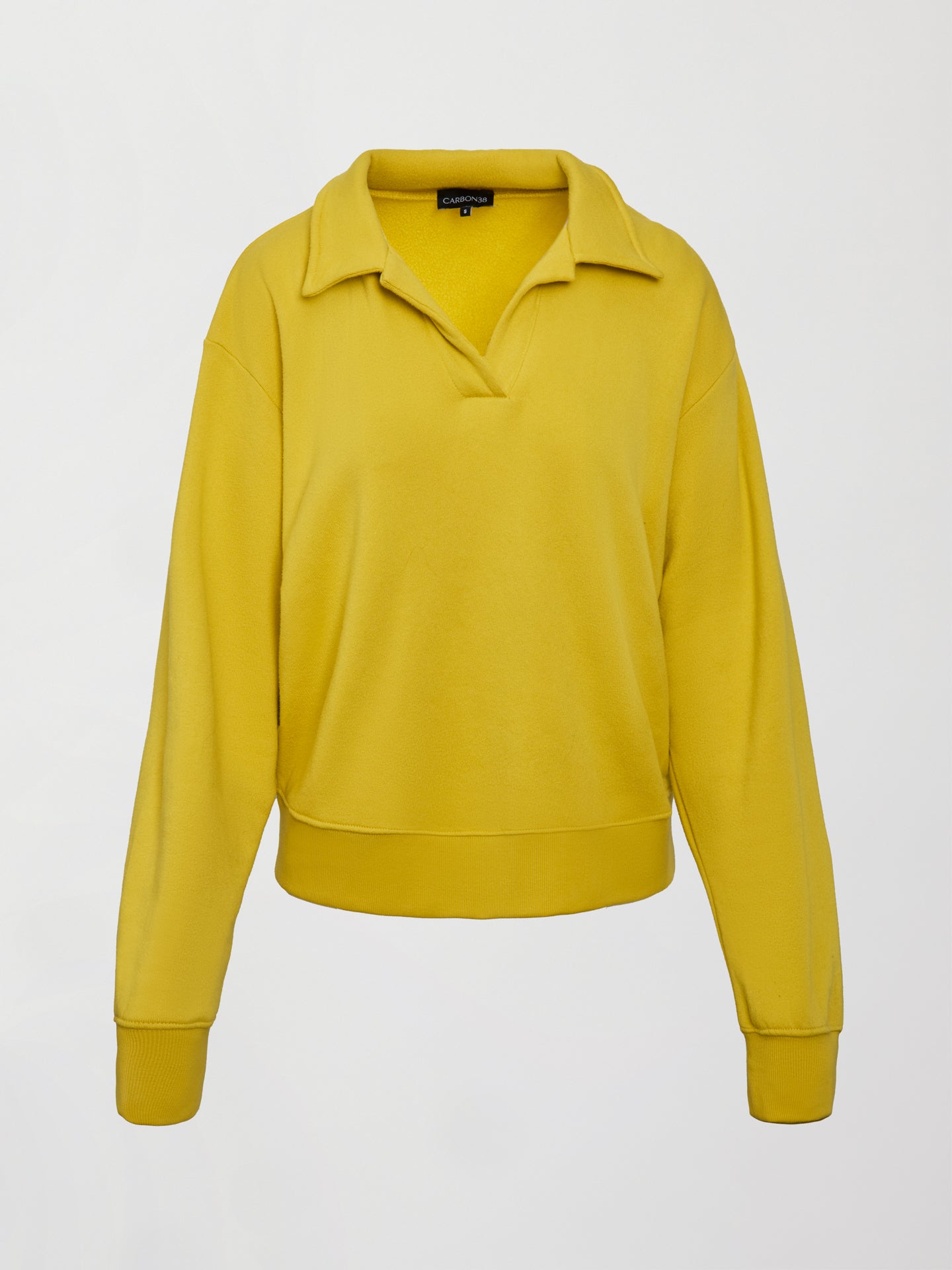 Carbon38 Johnny Collar Sweatshirt in French Terry - Mango Mint