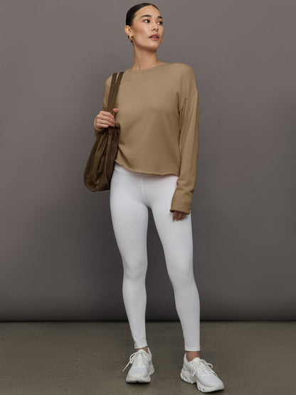Carbon38 Crew Neck Sweatshirt in French Terry - Chinchilla