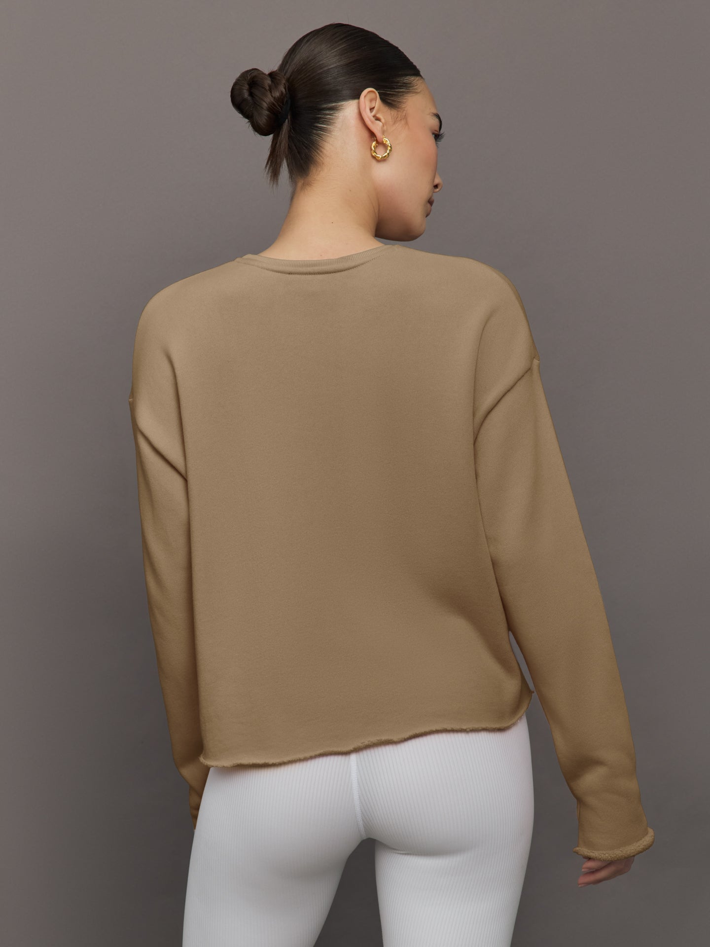 Carbon38 Crew Neck Sweatshirt in French Terry - Chinchilla