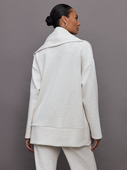 Carbon38 Knit Cocoon Cardigan in Interlock - Moonbeam Heather