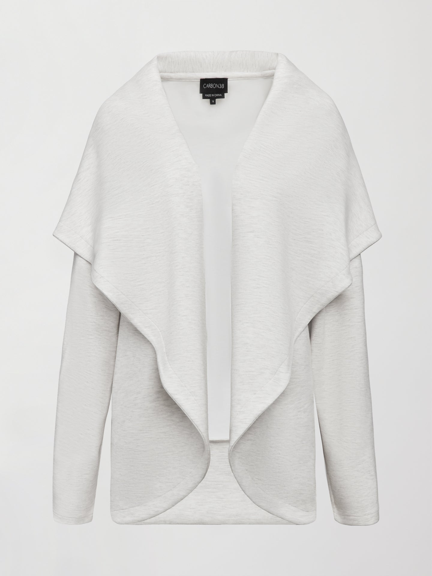 Carbon38 Knit Cocoon Cardigan in Interlock - Moonbeam Heather