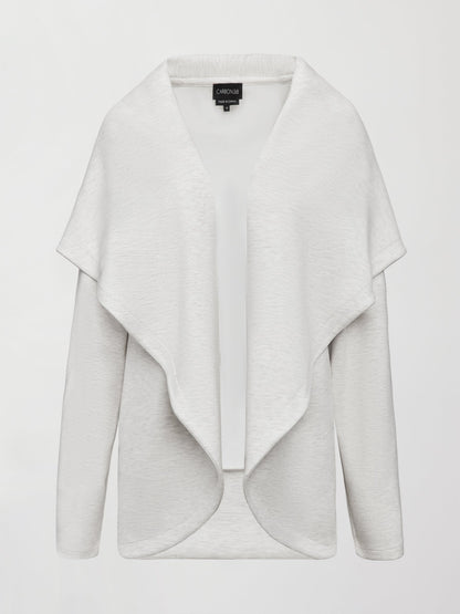 Carbon38 Knit Cocoon Cardigan in Interlock - Moonbeam Heather