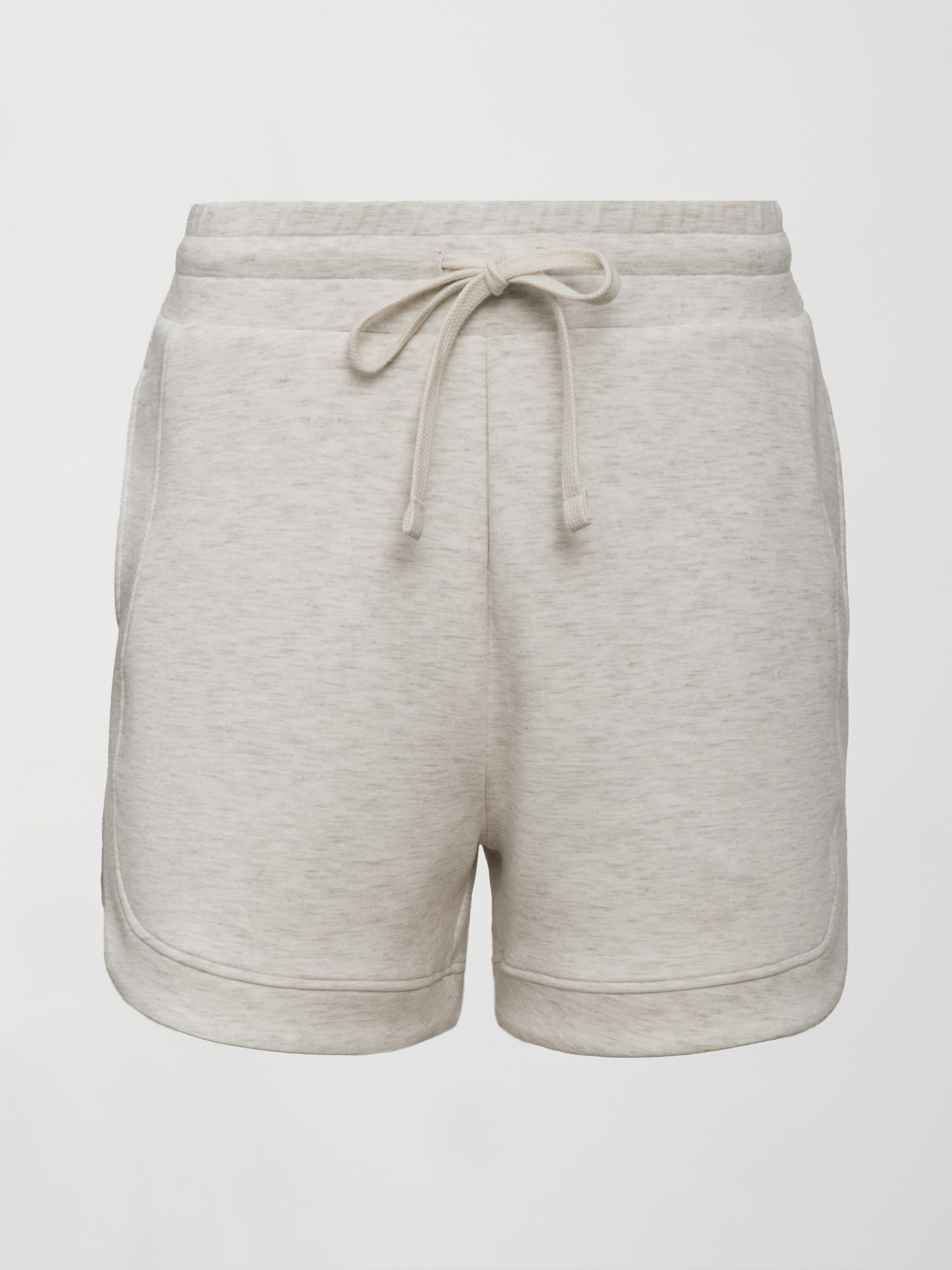 Carbon38 Curved Hem Short in Interlock - Moonbeam Heather