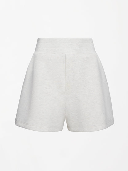 Carbon38 High Rise Knit Short in Interlock - Moonbeam Heather