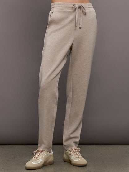 Carbon38 Tapered Leg Jogger in Interlock - Taupe Heather