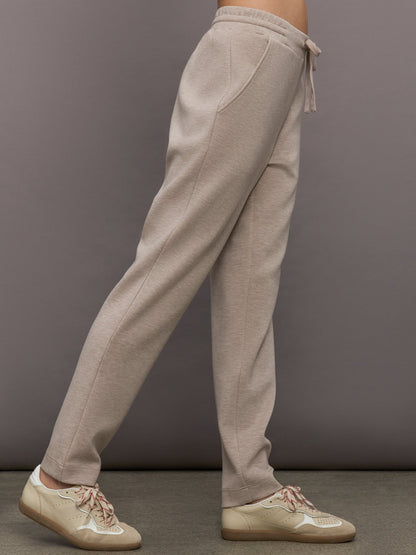 Carbon38 Tapered Leg Jogger in Interlock - Taupe Heather