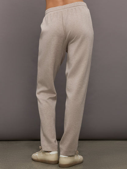 Carbon38 Tapered Leg Jogger in Interlock - Taupe Heather