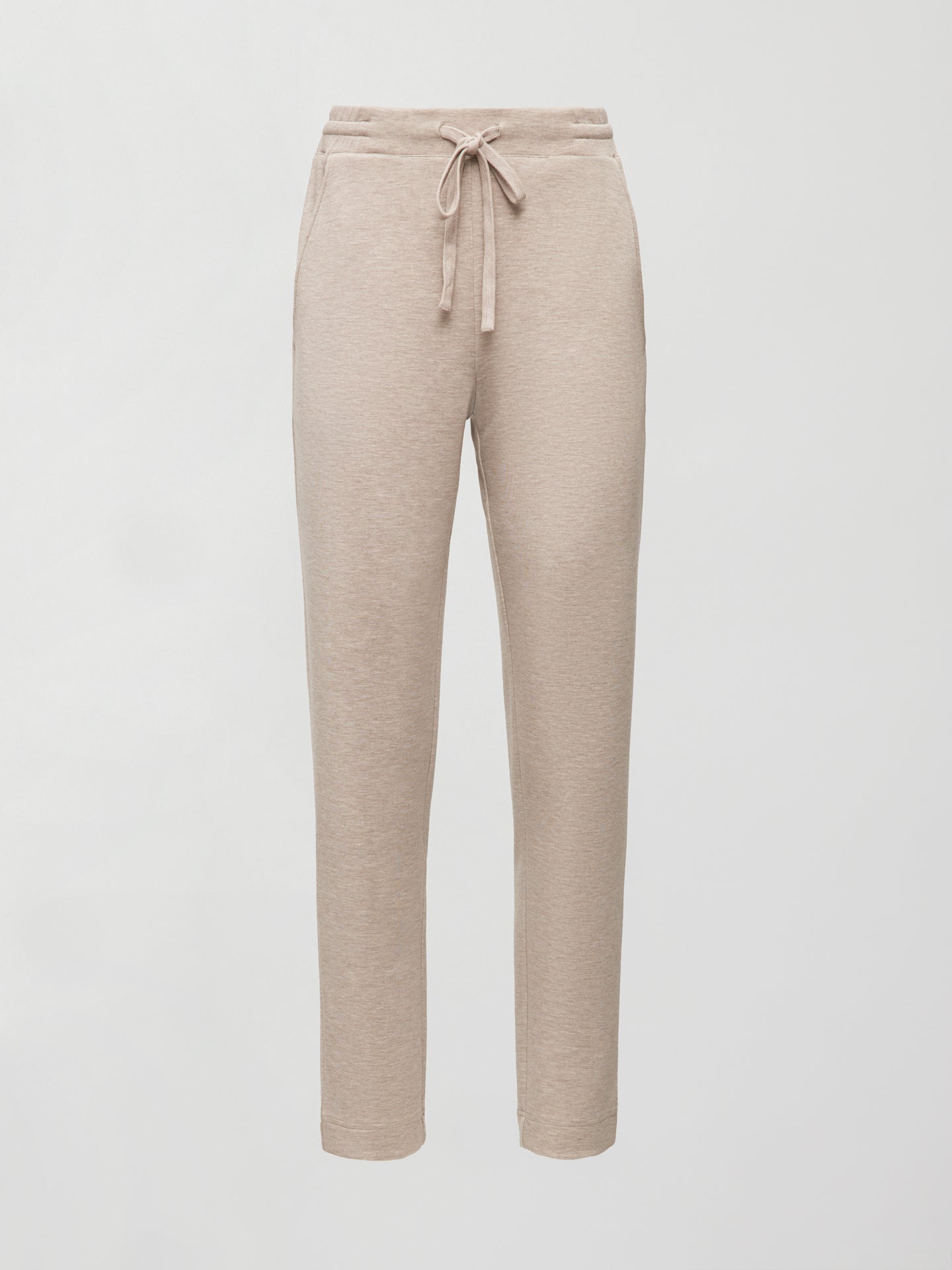 Carbon38 Tapered Leg Jogger in Interlock - Taupe Heather