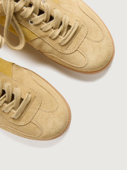 Carbon38 Jackie Court Sneaker - Butter Suede Combo