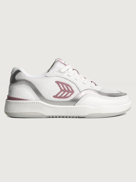 Carbon38 Uba Premium Leather & Mesh - White/ Metallic Silver Blush Pink